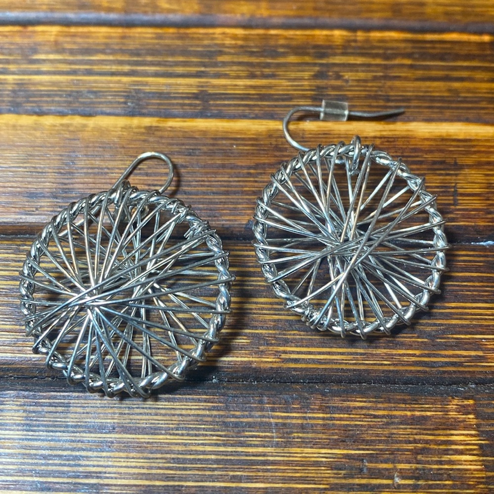From casual to professional silver tone wire-wrapped circle earrings